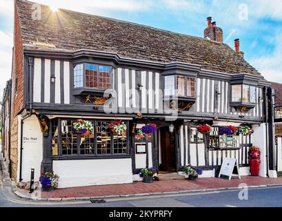 The Star Inn, Alfriston, Wealden District, East Sussex, England, United Kingdom Stock Photo