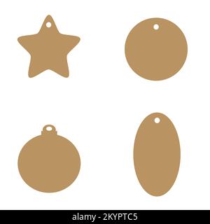 Cartoon tags Set Isolated White Background. Labels for gifts Stock Vector