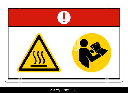 Danger Hot Surface Refer Instruction Manual Booklet Symbol Sign On White Background Stock Vector