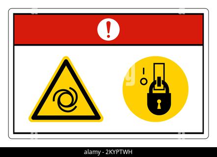 Danger Equipment Starts Automatically Lock Out In De-Energized State Symbol Sign On White Background Stock Vector