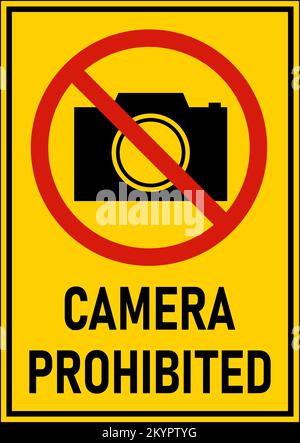 Camera Prohibited Sign On White Background Stock Vector