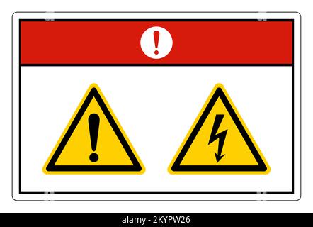 Danger Electric Shock Hazard Symbol Sign On White Background Stock Vector