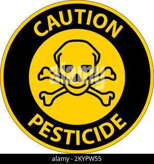 Caution Pesticide Symbol Sign On White Background Stock Vector