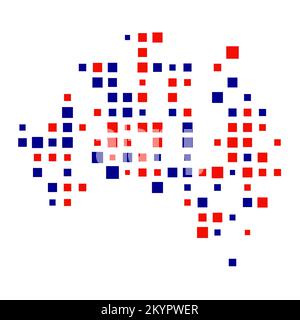 Australia Silhouette Pixelated generative pattern illustration Stock Vector