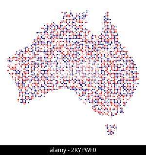 Australia Silhouette Pixelated generative pattern illustration Stock Vector