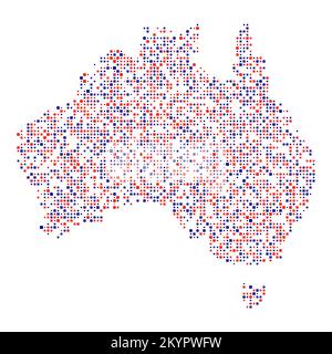 Australia Silhouette Pixelated generative pattern illustration Stock Vector