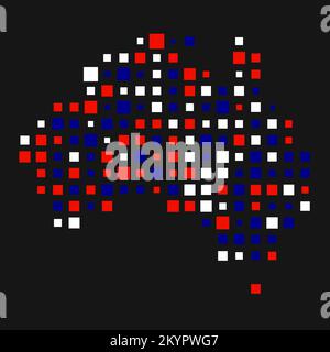 Australia Silhouette Pixelated generative pattern illustration Stock Vector
