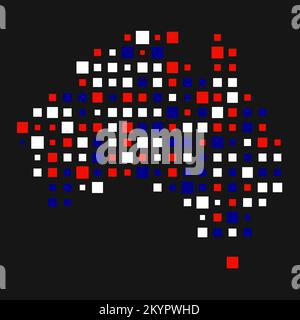 Australia Silhouette Pixelated generative pattern illustration Stock Vector