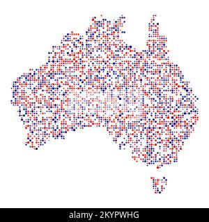 Australia Silhouette Pixelated generative pattern illustration Stock Vector