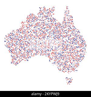 Australia Silhouette Pixelated generative pattern illustration Stock Vector