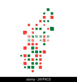 Madagascar Silhouette Pixelated generative pattern illustration Stock Vector