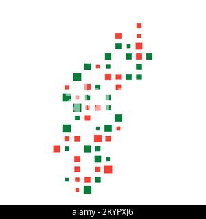 Madagascar Silhouette Pixelated generative pattern illustration Stock Vector