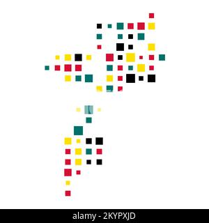 Mozambique Silhouette Pixelated generative pattern illustration Stock Vector