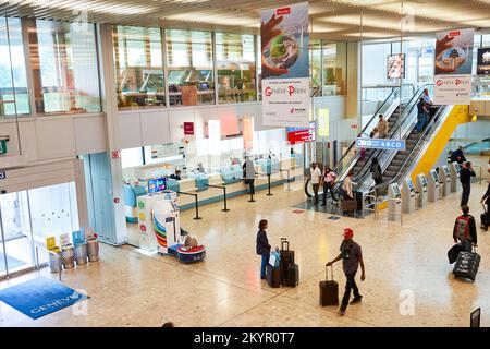 Geneva, Switzerland - September 11, 2014: Interior Of Geneva Airport 