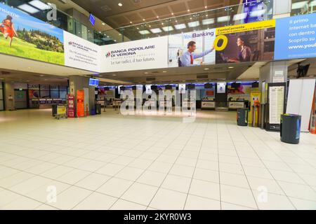 VERONA, ITALY - SEPTEMBER 11, 2014: Verona airport interior. Verona Villafranca Airport or simply Villafranca Airport, is an airport located around 5. Stock Photo