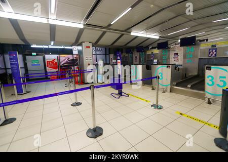 VERONA, ITALY - SEPTEMBER 11, 2014: Verona airport interior. Verona Villafranca Airport or simply Villafranca Airport, is an airport located around 5. Stock Photo