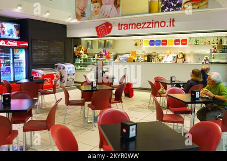 VERONA, ITALY - SEPTEMBER 11, 2014: Verona airport interior. Verona Villafranca Airport or simply Villafranca Airport, is an airport located around 5. Stock Photo