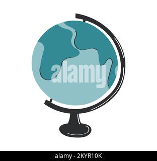 Globe on stand flat line color isolated vector object Stock Vector ...