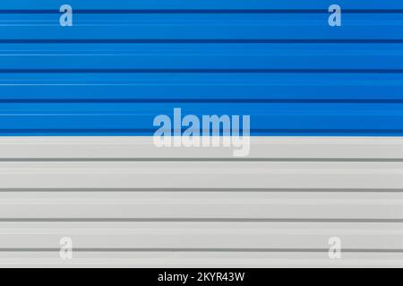 White and blue corrugated metal fence background Stock Photo - Alamy