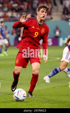 Ar-Rayyan, Qatar - 01/12/2022, Gavi of Spain during the FIFA World Cup 2022, Group E football match between Japan and Spain on December 1, 2022 at Khalifa International Stadium in Ar-Rayyan, Qatar - Photo Jean Catuffe / DPPI Stock Photo