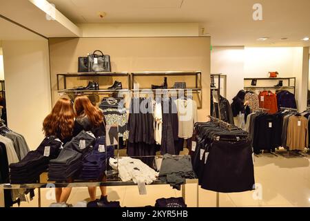 HONG KONG - NOVEMBER 02, 2015: Zara store in New Town Plaza. There are over 2000 Zara stores located across 88 countries Stock Photo