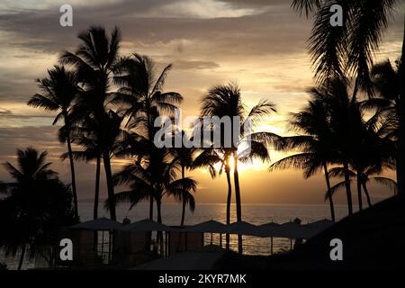 Sunset Pool View at Andaz Maui Resort Stock Photo