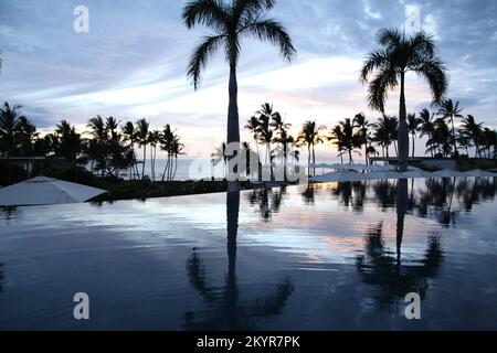 Sunset Pool View at Andaz Maui Resort Stock Photo