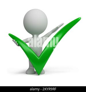 3d person behind a positive symbol. 3d image. Isolated white background. Stock Photo