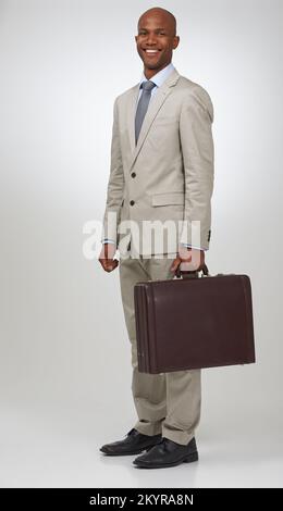 Keeping his work close. Portrait of a successful businessman holding a briefcase. Stock Photo