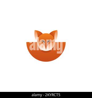 Cute Fox Logo. Fox Kids Icon. Fox vector Illustration Stock Vector