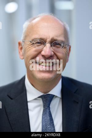 Tirana, Albania. 01st Dec, 2022. Peter Zingraf, Ambassador of the Federal Republic of Germany to Albania, stands on the sidelines of an appointment with the German President at a school in Tirana. Credit: Bernd von Jutrczenka/dpa/Alamy Live News Stock Photo