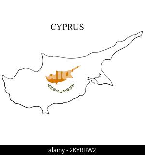 Cyprus map vector illustration. Global economy. Famous country. West Asia. Stock Vector