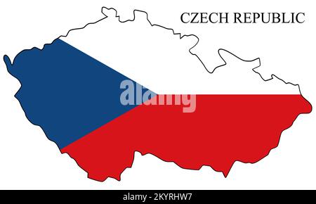 Czech Republic map vector illustration. Global economy. Famous country. Eastern Europe. Europe. Stock Vector