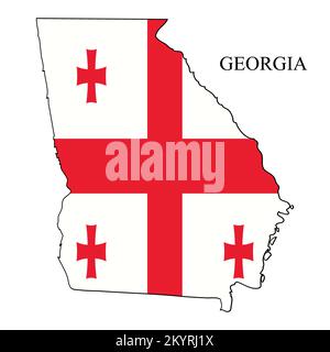 Georgia map vector illustration. Global economy. Famous country. Eastern Europe. West Asia. Stock Vector