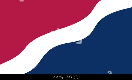 Split wave effect background in American flag colors. USA Election template. Stock Photo