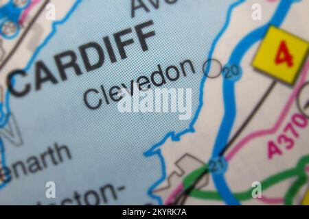 Clevedon, United Kingdom atlas map town name Stock Photo - Alamy