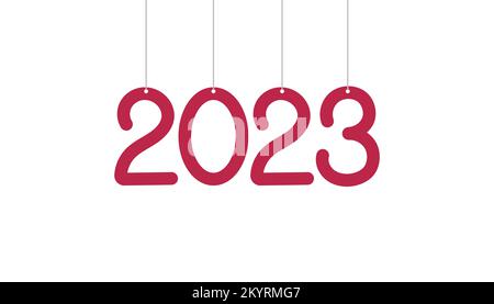 Vector 2023 new year numbers color of the year 2023 viva magenta  Stock Vector