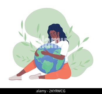 Ecology protection 2D vector isolated illustration Stock Vector