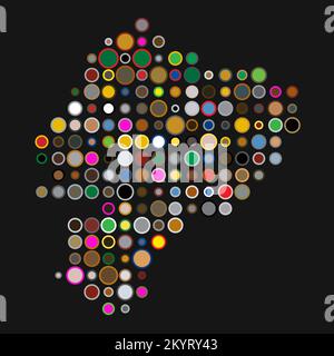 Ecuador Map Silhouette Pixelated generative pattern illustration Stock Vector