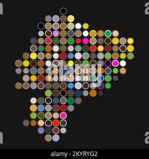 Ecuador Map Silhouette Pixelated generative pattern illustration Stock Vector
