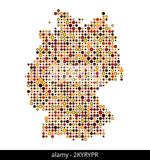 Germany Map Silhouette Pixelated generative pattern illustration Stock Vector