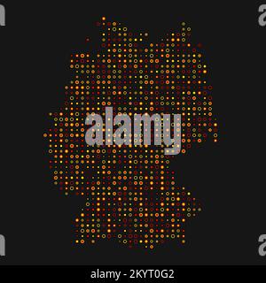 Germany Map Silhouette Pixelated generative pattern illustration Stock Vector