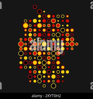 Germany Map Silhouette Pixelated generative pattern illustration Stock Vector