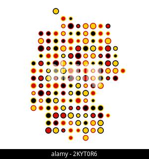 Germany Map Silhouette Pixelated generative pattern illustration Stock Vector