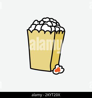 Popcorn icon isolated. Fast Food Concept. - Vector. Vector illustration Stock Vector