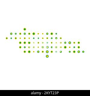 Jamaica Map Silhouette Pixelated generative pattern illustration Stock Vector