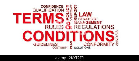 wordcloud for terms and conditions Stock Photo