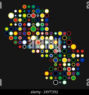 Paraguay Map Silhouette Pixelated generative pattern illustration Stock Vector