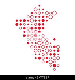 Peru Map Silhouette Pixelated generative pattern illustration Stock Vector