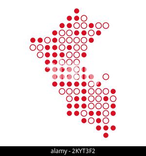 Peru Map Silhouette Pixelated generative pattern illustration Stock Vector
